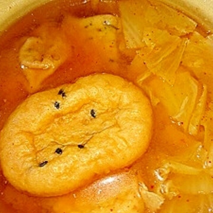 がんもどきと白菜のキムチ煮